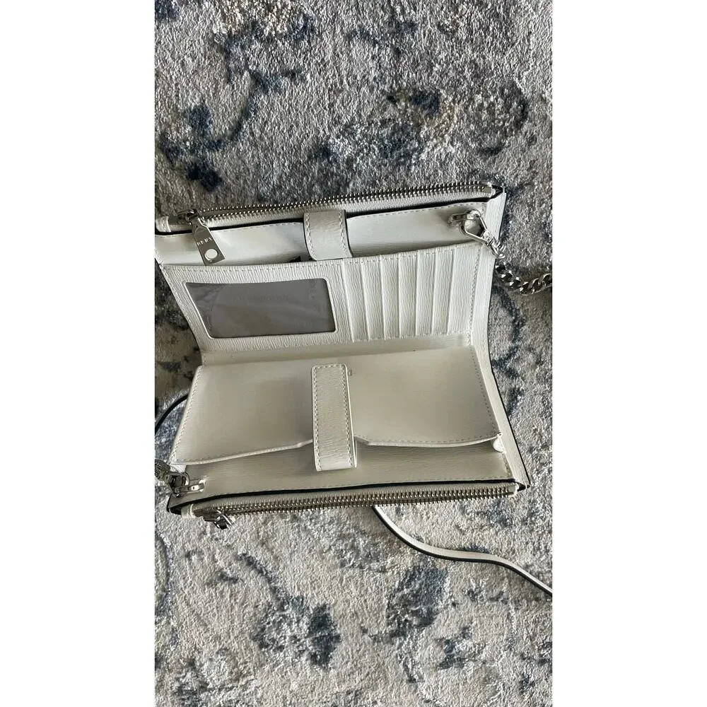 DKNY Bryant Small Crossbody Graffiti print on white bag WOC